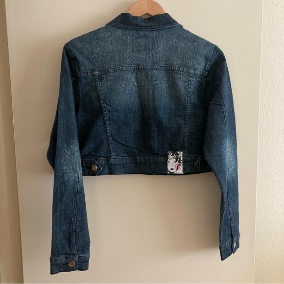 Crest Cropped Denim Jean Jacket | NWT - Picture 5 of 11